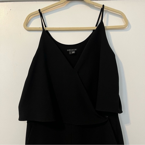 Theory Black Wrap Style Sleeveless Jogger Jumpsuit women’s size 4 cocktail Odila - Picture 3 of 10